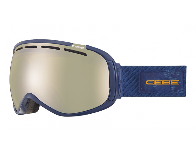 Cébé Masque de Ski Feel'in Dark Blue Camo Orange Amber Flash Gold Cat.2