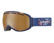 Cébé Masque de Ski Feel'in Dark Blue Floral NXT Vario Perfo Amber Flash Mirror Cat.1-3