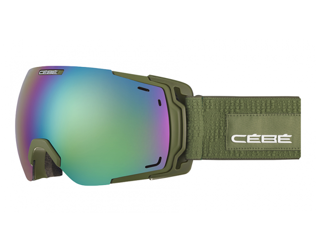 Cébé Masque de Ski Fateful Matt Olive Green Brown Flash Blue Cat.3