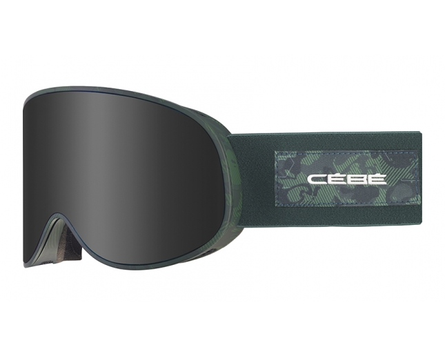 Cébé Attraction Matt Green Geometric Camo 2 Ecrans Grey Ultra Black Cat.3 + Amber Flash Mirror Cat.1