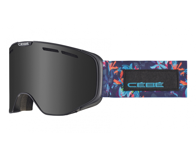 Cébé masque de Ski VERSUS Matt Black Floral Grey Ultra Black Cat.3