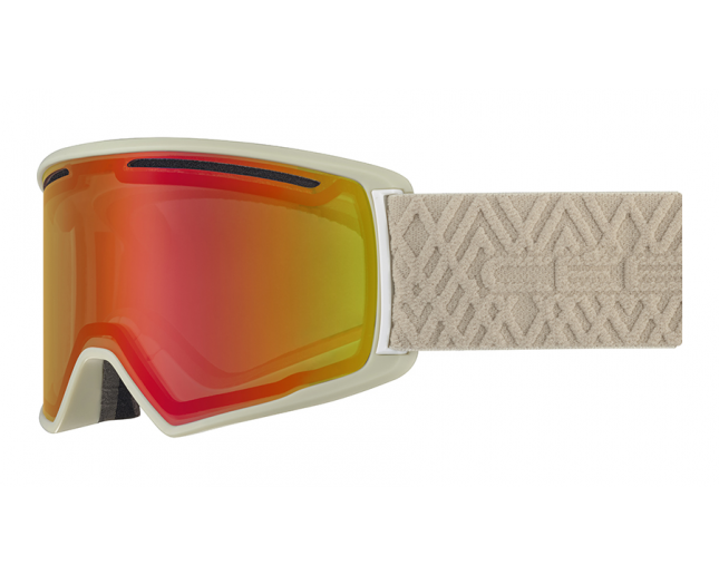 Cébé Masque de Ski CORE L Matt Sand PC Vario Perfo Amber Flash Red Cat.1.3