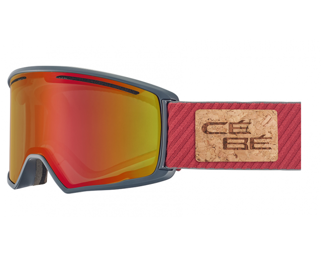 Cébé Masque de Ski CORE L Matt Matt Grey Burgundy PC Vario Perfo Amber Flash Red Cat.1.3  