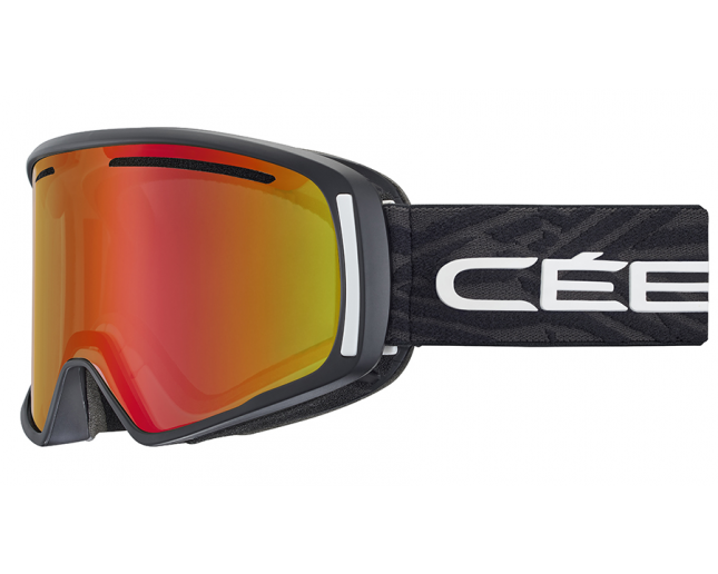 Cébé Masque de Ski CORE Matt Full Matt Black PC Vario Perfo Amber Flash Red Cat1.3