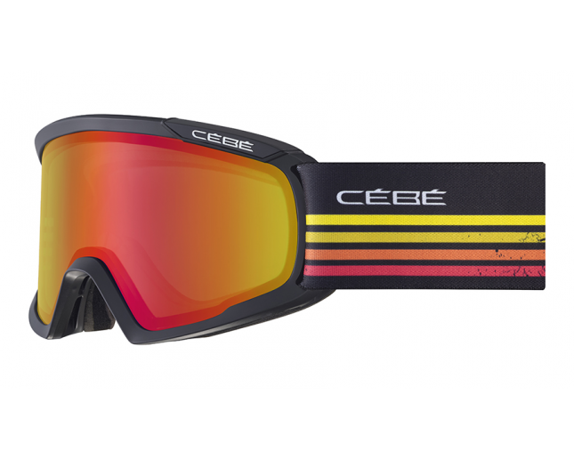 Cébé Masque de ski Fanatic L Matt Black Racing Line PC Vario Perfo Amber Flash Red Cat.1.3 