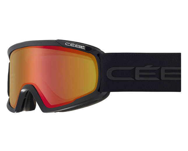 Cébé Masque de ski Fanatic L Full Matt Black PC Vario Perfo Amber Flash Red Cat.1.3 