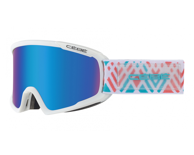 Cébé masque de Ski Fanatic M Matt White Indian Brown Flash Blue Cat.3