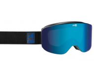 AZR Masque de Ski Galaxy Noir Mat 2 écrans Full Bleu Multicouche S3 + jaune S0