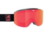 AZR Masque de Ski Galaxy Noir Mat 2 écrans Full Rouge Multicouche S3 + jaune S0