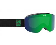 AZR Masque de Ski Galaxy Noir Mat 2 écrans Full Vert Multicouche S3 + jaune S0