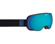 AZR Masque de Ski Fusion OTG Noire Mate 2 écrans Full Bleu Multicouche S3 + Jaune S0
