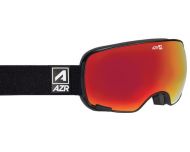 AZR Masque de Ski Fusion OTG Noire Mate 2 écrans Full Rouge Multicouche S3 + Jaune S0