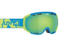 AZR Masque de Ski Liberty Monture Bleue et Lemon Mate Ecran Full Yellow Multicouche