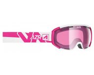 AZR Masque de Ski Liberty Monture Blanche Mate Ecran Full Rose Multicouche
