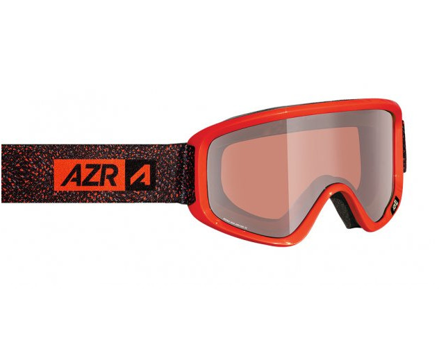 AZR Masque de Ski Snow Monture Orange Neon Ecran Orange Miroir
