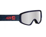 AZR Masque de Ski Snow Monture Bleue Ecran Orange Miroir