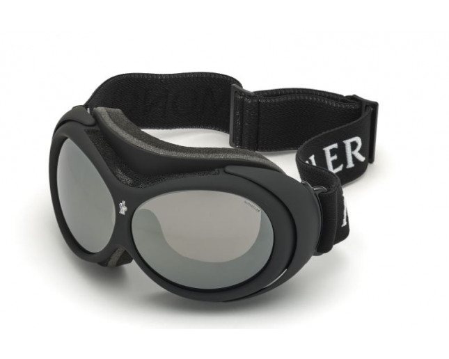 Moncler Terrabeam Masque de Ski Shiny Black Grey Mirror Cat 1