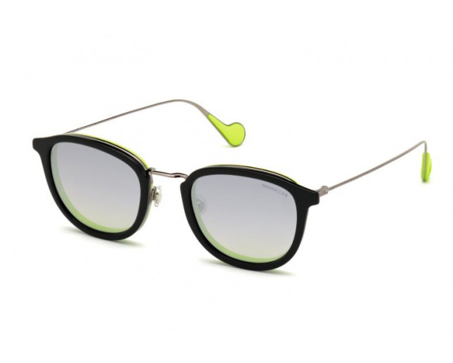 Moncler ML0126 Black Green MIrror Silver