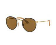 Ray-Ban Round Craft RB3475Q Matte Arista/Brown Leather Crystal Brown 