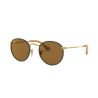 Ray-Ban Round Craft RB3475Q Matte Arista/Brown Leather Crystal Brown 