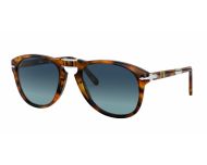 Persol 0714 Folding Steve Mc Queen Stripped Havana Polarized Blue Faded