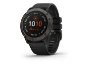 Garmin Fénix 6X Solar Carbon Gray DLC avec Bracelet Noir