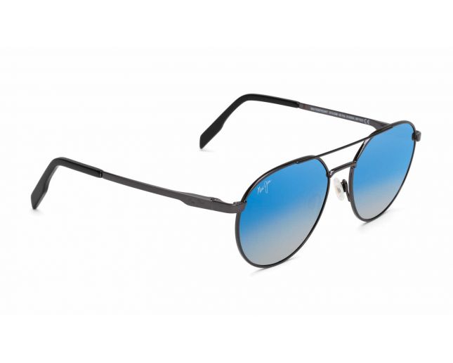 Maui Jim Waterfront Dark Gunmetal Dual Mirror Blue Silver