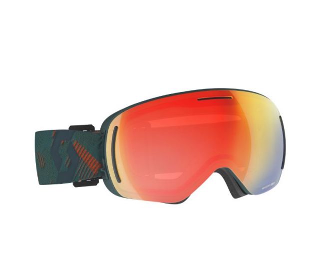 Scott Goggle LCG Evo Sombre Green/Pumpkin Orange Enhancer 2 écrans Red Chrome & Illuminator Blue Chrome