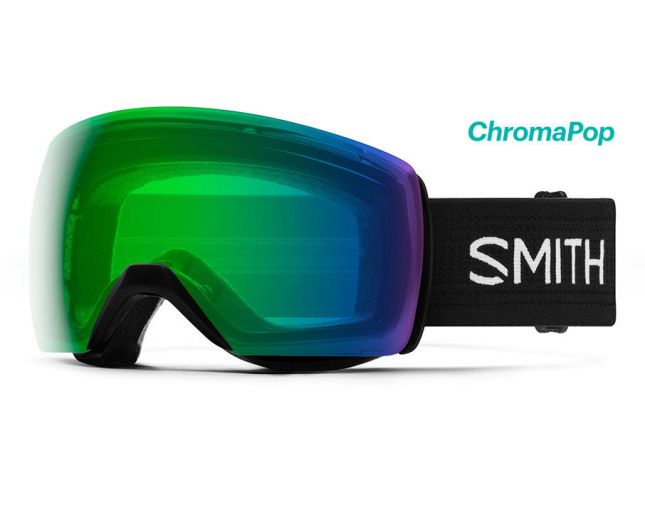 Smith Skyline XL Black ChromaPop Everyday Green Mirror 