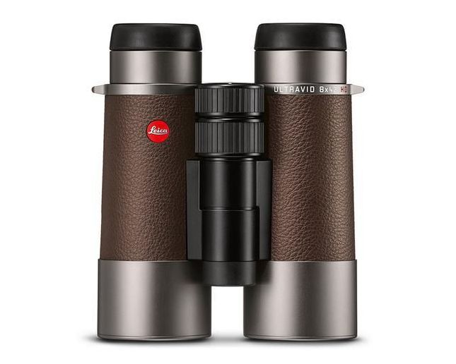 Leica Ultravid 8x42 HD-Plus noir Cuir de Veau couleur café et Corps couleur Titane