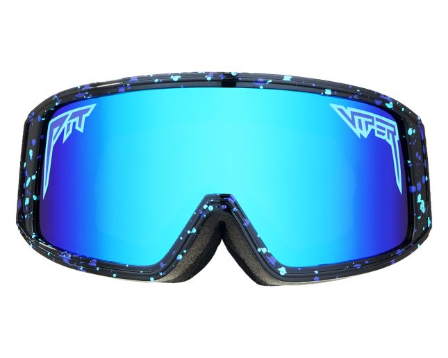 Pit Viper Goggles Midnight Colorway with Purple/Blue Revo Mirror