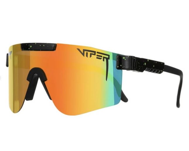 Pit Viper The Double Wide Polarized The Monster Bull Black with Neon Green Splatter