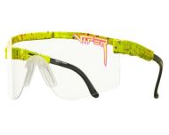 Pit Viper The Double Wide The 1993 Night Shades Yellow with Purple and Pink Splatter