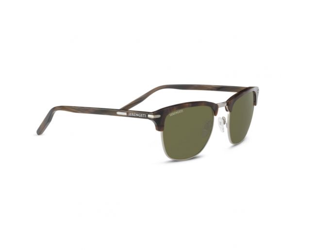 Serengeti Alray Shiny Wood Grain Acetate with Shiny Silver Metall Mineral Polarized 555nm