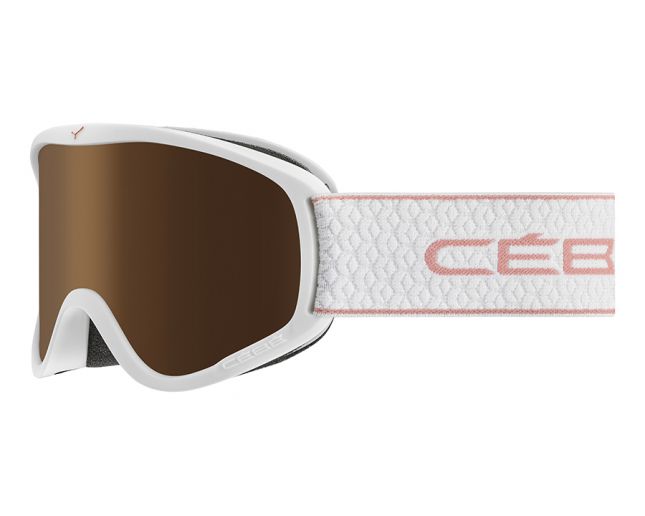 Cébé Masque de Ski HOOPOE - Matt White - Dark Rose Flash Gold Cat.3