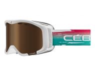 Cébé Masque de Ski Cheeky OTG - Matt White Sunrise - Dark Rose Flash Gold Cat.3