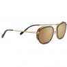 Serengeti Boron Dark Turtoise Acetate with Bold Gold Metal Mineral Polarized Drivers Gold