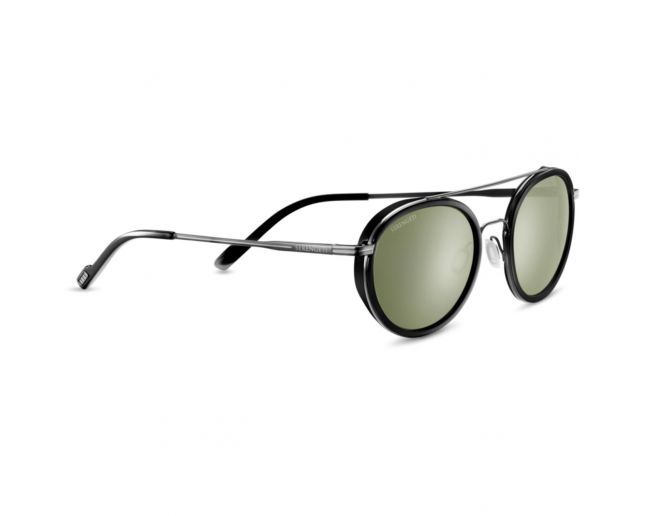 Serengeti Geary Shiny Black Acetate with Shiny Dark Gunmetal Metall Mineral Polarized 555nm