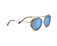 Serengeti Geary Brown Buffalo Acetate with Shiny Gunmetal Metal Mineral Polarized 555nm Blue