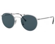 RB8147M Round Double Bridge Titanuim Silver Blue Mirror Polarized