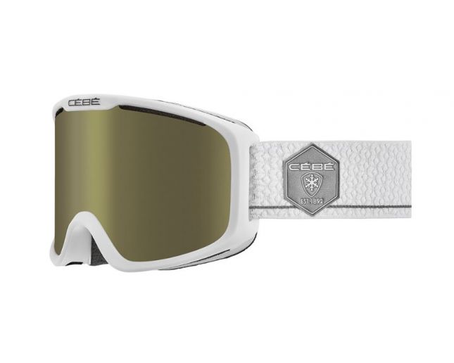 Cébé Masque de Ski FALCON OTG - Matt White Grey - Dark Rose Flash Gold Cat.3