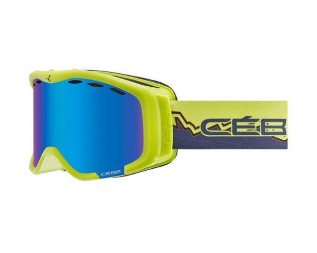 Cébé Masque de Ski Cheeky Over The Glasses Matt Lime Blue Mountain Brown Flash Blue Cat.3