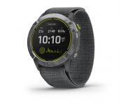 Garmin Enduro Acier inoxydable avec bracelet UltraFit en nylon gris 