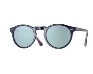 Oliver Peoples Gregory Peck 1962 Folding Navy Burgundy White Silver Mirror