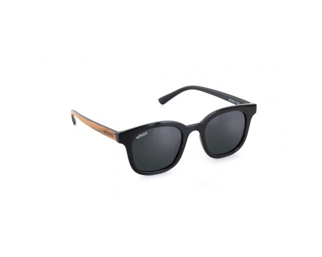 Moken Eyewear Sherwood Black Wood Grey Polarized