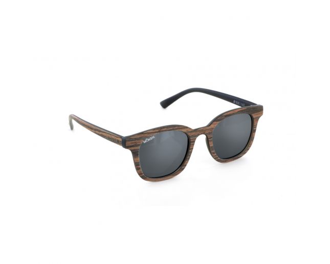 Moken Eyewear Sherwood Black Wood Grey Polarized