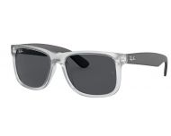 Ray-Ban Justin Rubber Grey/Grey Transparent Grey Silver Mirror Gradient 