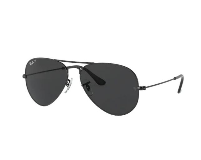 Ray-Ban Aviator Classic Black Crystal Green Polarized