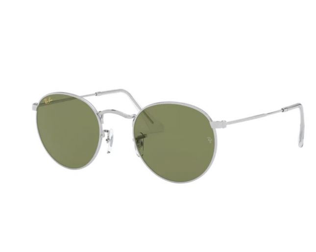 Ray-Ban Round Metal Legend Silver Green Bottol