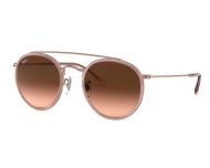 Ray-Ban Round Double Bridge RB3647N Copper Bronze Clear Gradient Brown